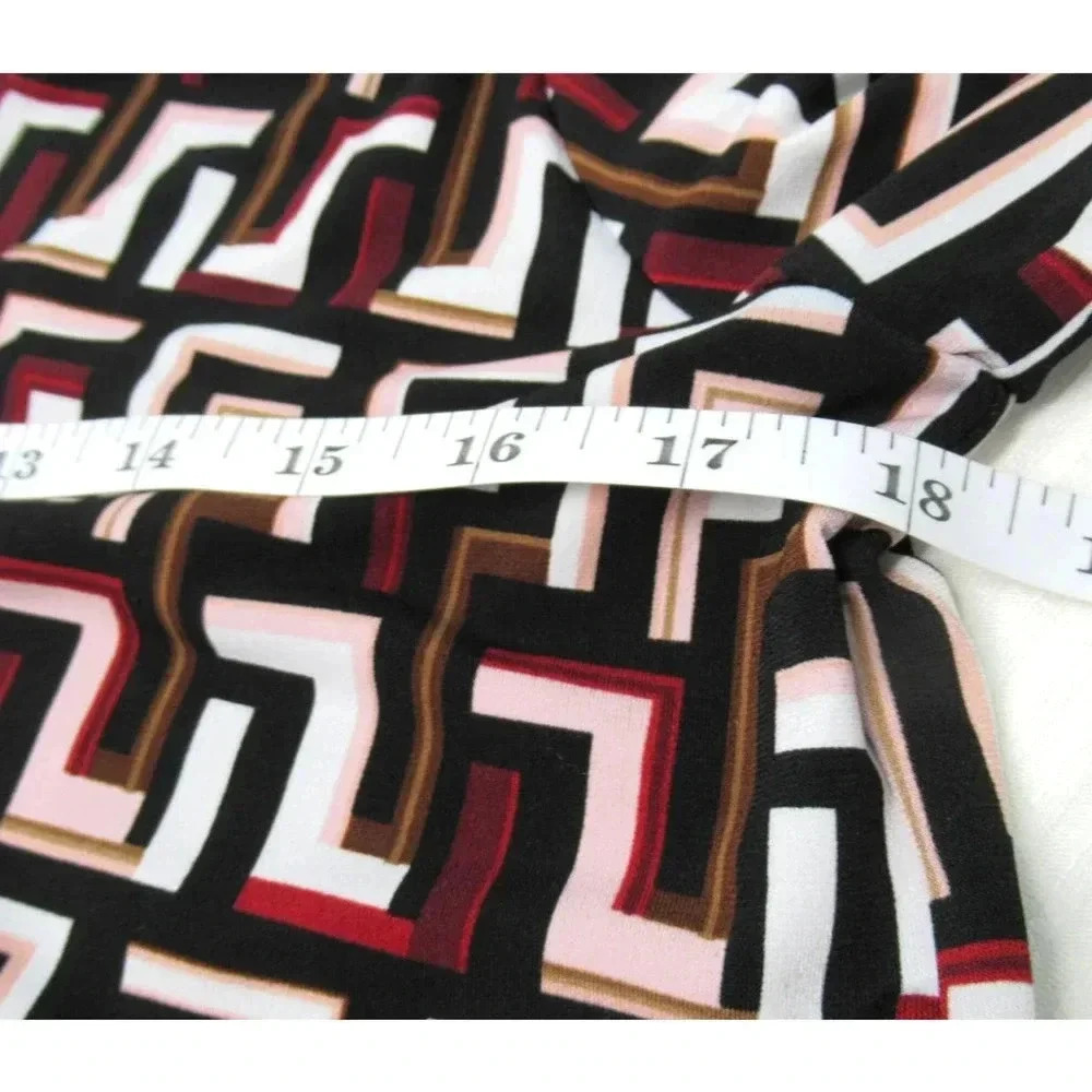 White House Black Market Red Tones Mini Moc Wrap Dress Sz Med Embroidered V Neck - Picture 7 of 11